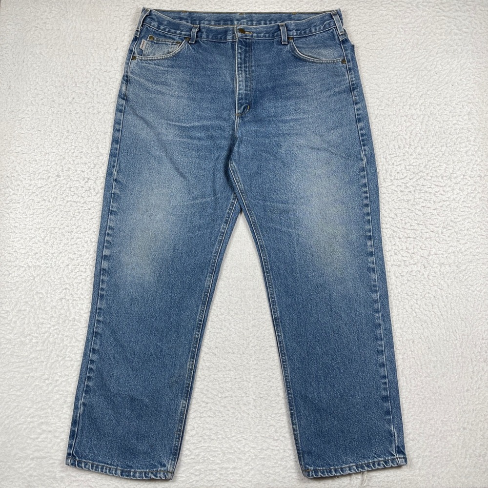 Carhartt Relaxed Fit Jeans Mens 40x30 (Fit 38x29) Blue Denim Workwear Straight
